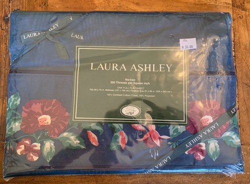 Vtg laura ashley blue - laura, "floral