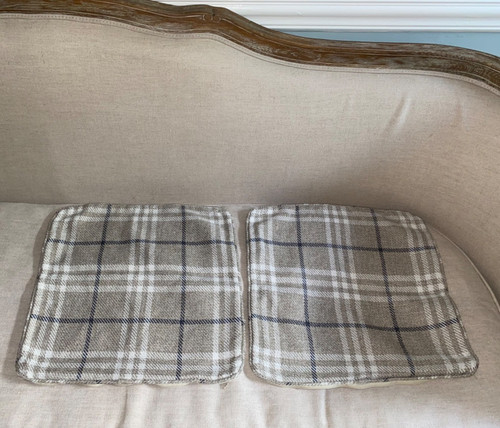 Pair tartan checked wool - pair,